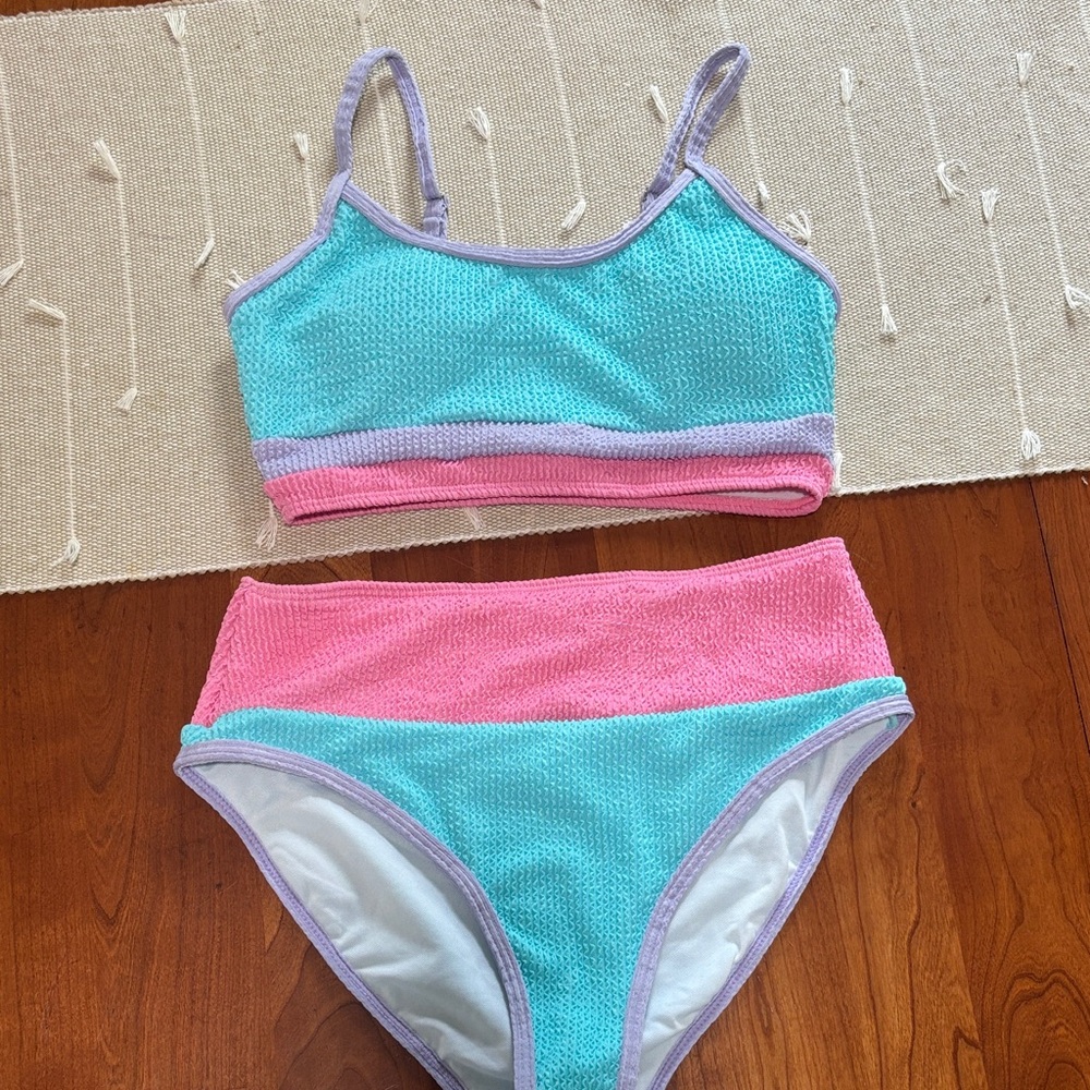 Pink Lily Pink, Blue, and Purple Bikini